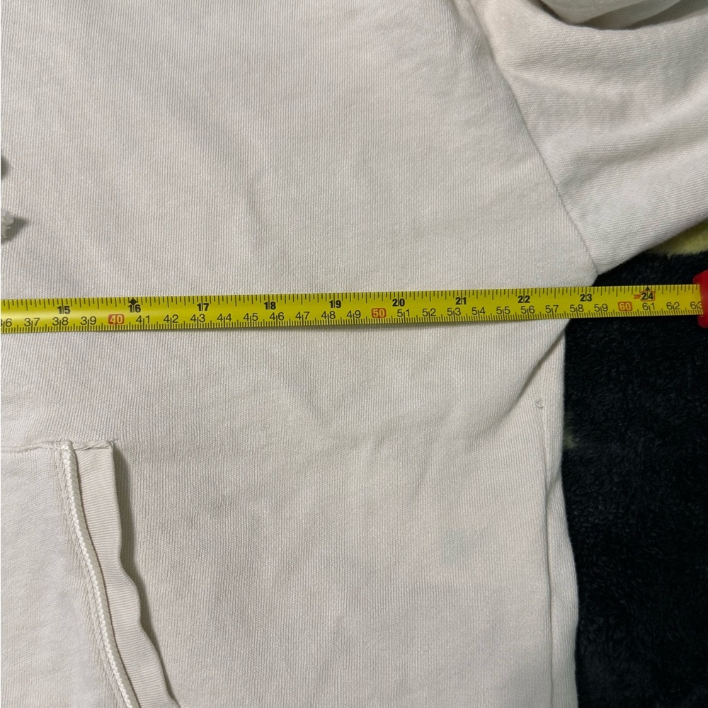 J.Crew white cropped hoodie with drawstring waist and pockets. Size S - Picture 4 of 5
